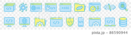 Programming line icons set vector illustration 86590944