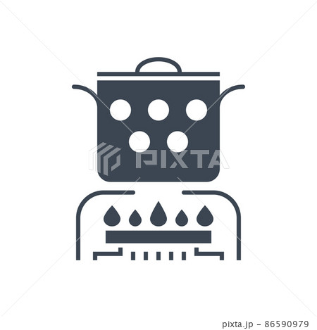 Hot cooking food related vector glyph icon 86590979