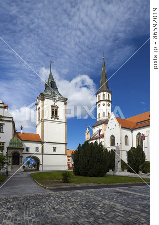 Old Town Hall and St. James church in Levoca, UNESCO site, Slovakia 86592019