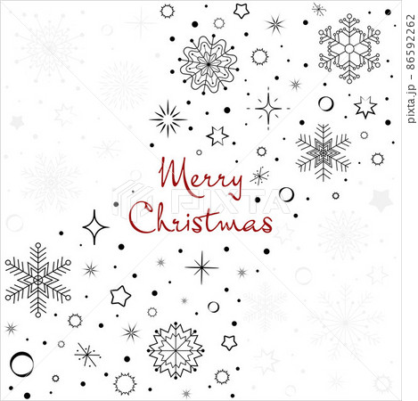 christmas card background black snowflakes flying on a white background with red lettering christmas card background black snowflakes flying on a white background with red lettering 86592262