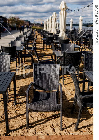 Empty terrace on sand Empty terrace on sand 86592798