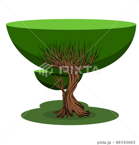 Vector image isolated on white background. a mighty tree with a fluffy crown. Concept. EPS 10 86593665