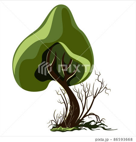 Vector image isolated on white background. a mighty tree with a fluffy crown. Concept. EPS 10 86593668