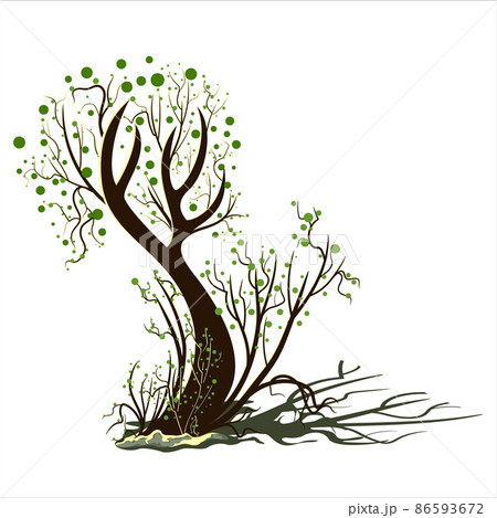 Vector image isolated on white background. Tree branch. Rostock. Tree.Concept. EPS 10 86593672