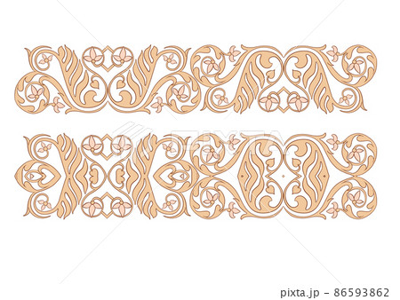 Interlacing abstract ornament in the medieval, romanesque style.  Interlacing abstract ornament in the medieval, romanesque style.  86593862