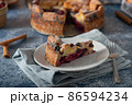 Breaded rustic pie with berries 86594234