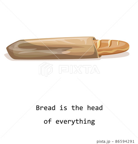 Vector image of a loaf of bread isolated on white background. Cartoon style. EPS 10 Vector image of a loaf of bread isolated on white background. Cartoon style. EPS 10 86594291