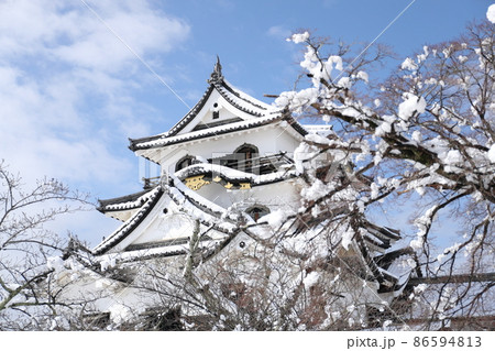 彦根城雪景色 86594813