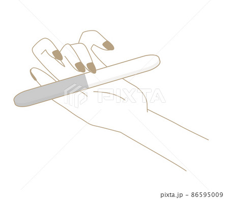 爪のケア　形を整える　ファイリングのイラスト 86595009