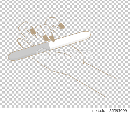 爪のケア　形を整える　ファイリングのイラスト 86595009