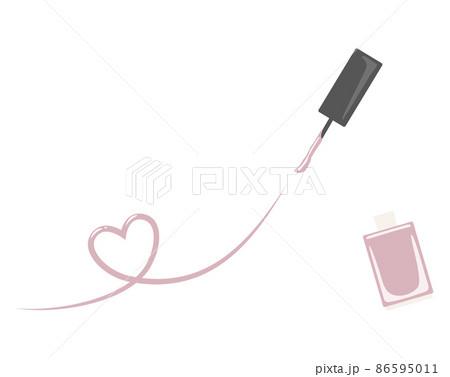 マニキュアで描いたハート 86595011