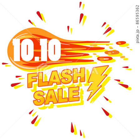 10.10 Flash Sale promotion fire bannerのイラスト素材 [86595362