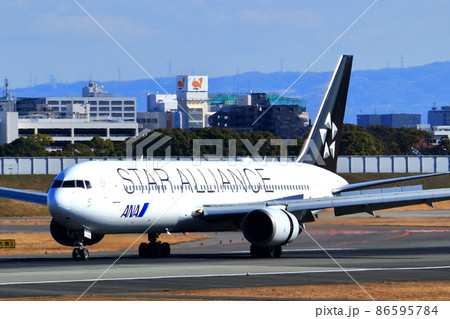大阪国際空港　スターアライアンス　ANA　飛行機　着陸　スカイパーク 86595784