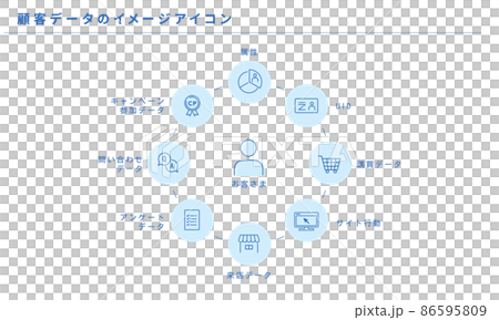 顧客データのイメージアイコン、ベクター 86595809