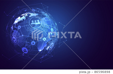 Global network connection. World map point and line composition concept of global business. Vector Illustration Global network connection. World map point and line composition concept of global business. Vector Illustration 86596898