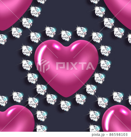Hearts magenta diamonds Seamless pattern beautifu vector 86598103