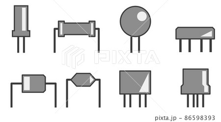 電子機器に使われる半導体の種類別イラスト 86598393