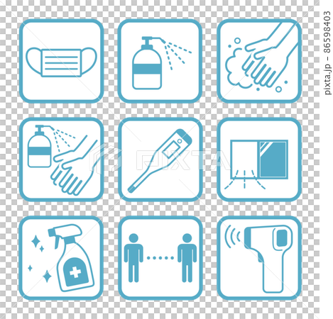Infection control icon set Infection control icon set 86598403