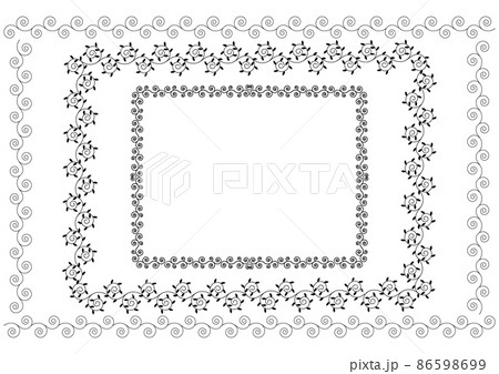 唐草模様 フレームセット イラスト  86598699