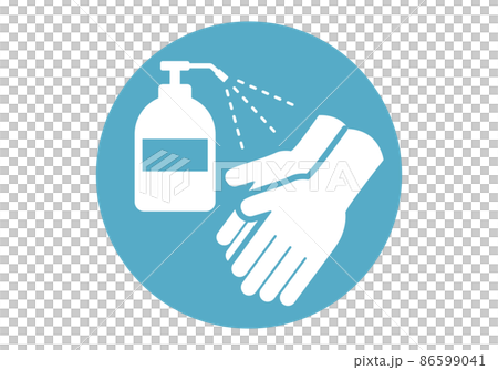 感染対策のアイコン 手指の消毒 感染対策のアイコン 手指の消毒 86599041