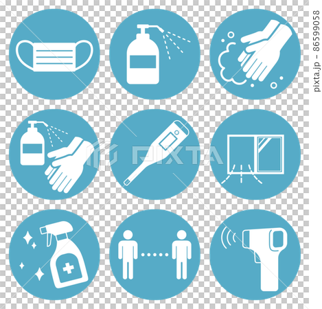 感染対策のアイコンセット 感染対策のアイコンセット 86599058