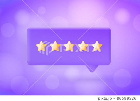 Giving Five Star Feedback CSAT, Consumer review concept. Customer Satisfaction Rating 3d illustration. Reviews stars, Net Promoter Score, Customer Effort Score and recommendations vector illustration 86599526