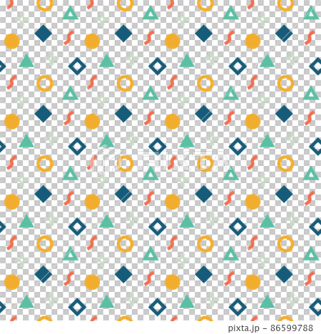 Seamless pattern of flat shapes - Stock Illustration [86599788] - PIXTA