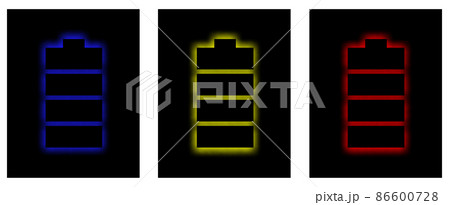 電池残量を表示する電池マークのイラスト 86600728