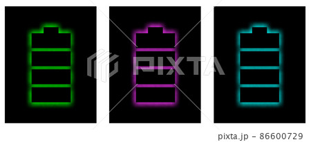 電池残量を表示する電池マークのイラスト 86600729