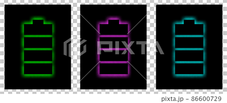 電池残量を表示する電池マークのイラスト 86600729