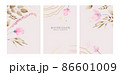 Abstract watercolor art background in pastel powder, gold and pink colors. Botanical minimal style wallpaper with flowers and leaves, Organic shapes watercolor. Background for banner, poster 86601009