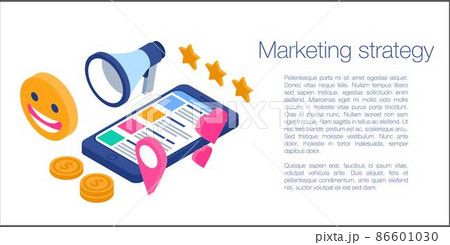 Marketing strategy concept banner, isometric style Marketing strategy concept banner, isometric style 86601030