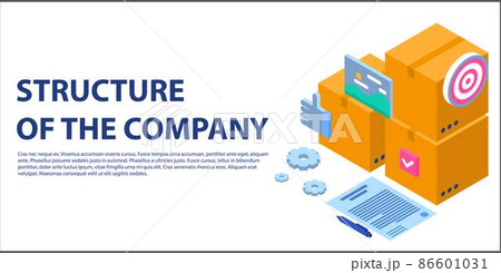 Company structure concept banner, isometric style Company structure concept banner, isometric style 86601031