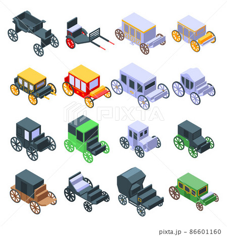 Brougham icons set, isometric style 86601160