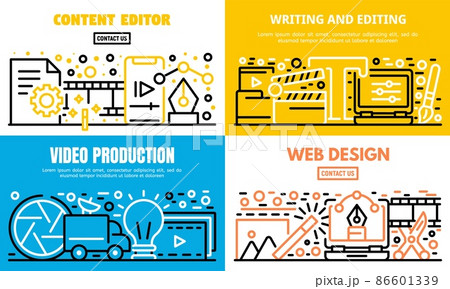 Content editor banner set, outline style 86601339