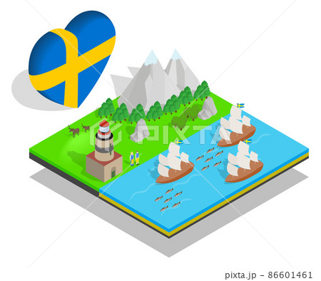 Finland concept banner, isometric style Finland concept banner, isometric style 86601461