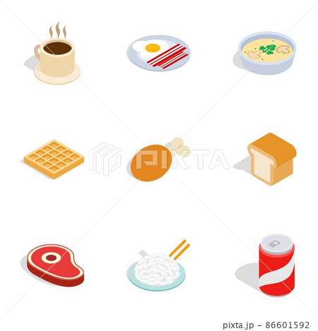 Food icons, isometric 3d style 86601592