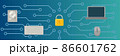 Computer security banner horizontal, flat style 86601762