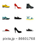 Kind of shoes icons set, flat style 86601768