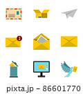 Message icons set, flat style 86601770