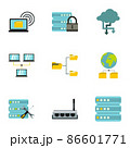 Data storage icons set, flat style 86601771