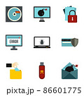 Viruses icons set, flat style 86601775