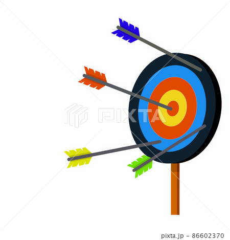 Target for arrows. Shooting and championship. Cartoon flat illustration. 86602370