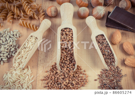 Natural ingredients as source magnesium, other minerals and dietary fiber. Healthy nutrition 86605274