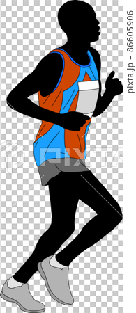 marathon runner in color sportswear - vector illustration marathon runner in color sportswear - vector illustration 86605906