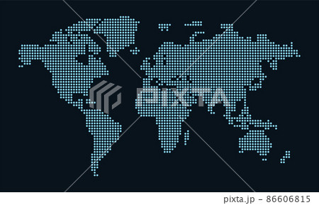 World map formed by dots. Dotted earth map. World map formed by dots. Dotted earth map. 86606815