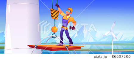 Crane lift up worker for wind turbine maintenance Crane lift up worker for wind turbine maintenance 86607200
