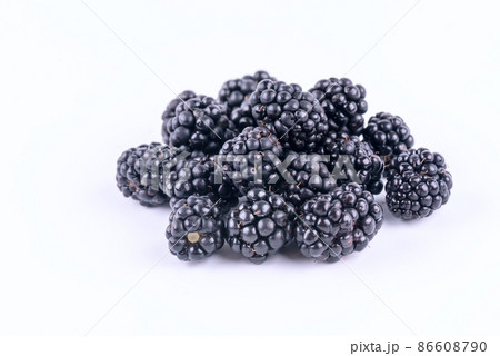 Fresh ripe blackberries on a white background 86608790
