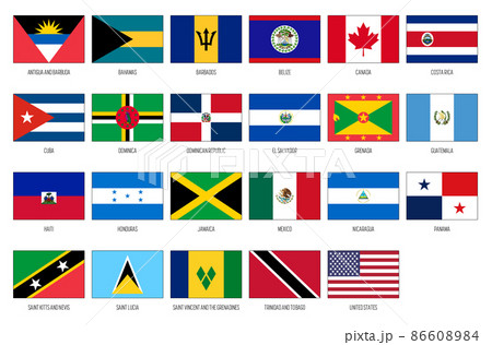 North and Central America vector national flag collection 86608984