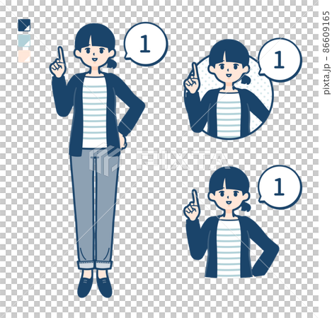 Illustration that a woman with one knot hair counts as 1 86609165